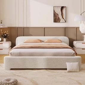 Streamdale Boucle Upholstered Bed - Modern & Durable