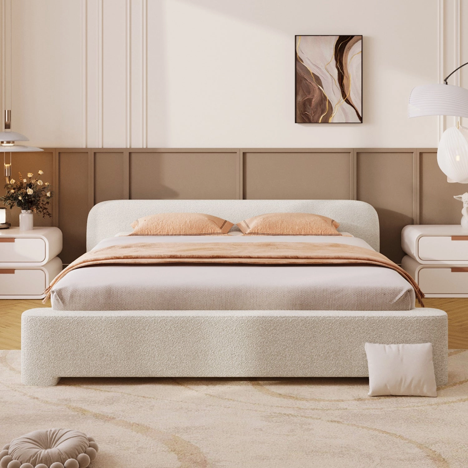 Streamdale Boucle Upholstered Bed - Modern & Durable