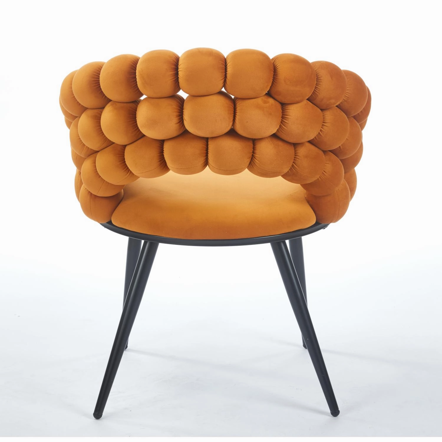 Streamdale Orange Modern Chairs (Set of 2), Golden Legs