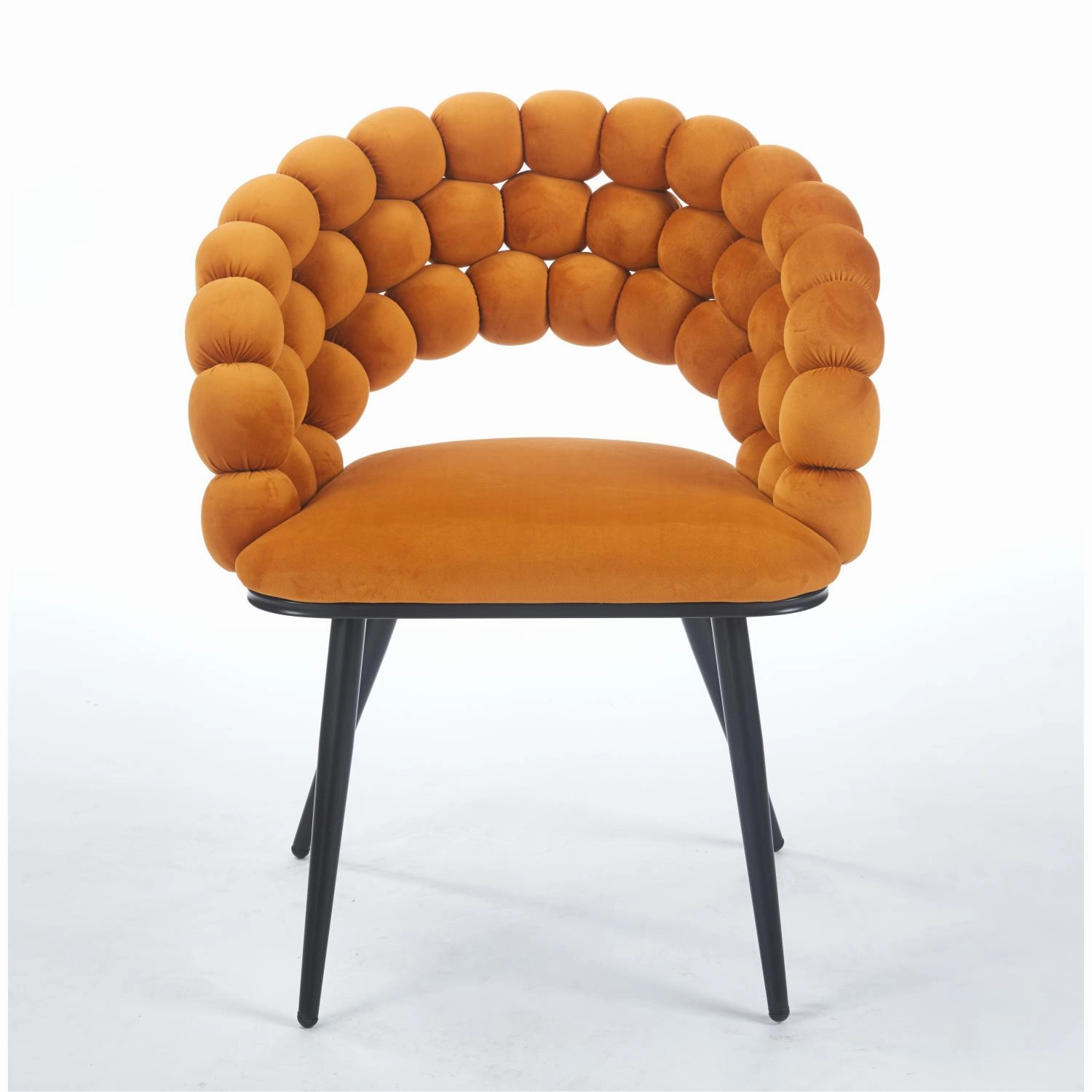 Streamdale Orange Modern Chairs (Set of 2), Golden Legs