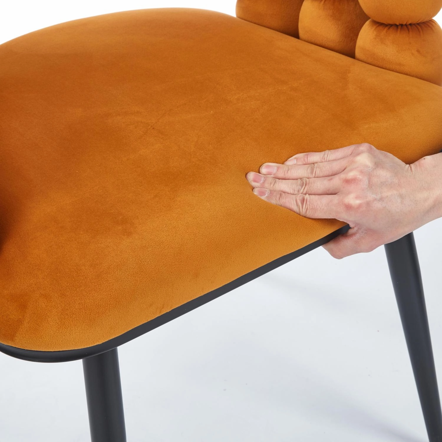 Streamdale Orange Modern Chairs (Set of 2), Golden Legs