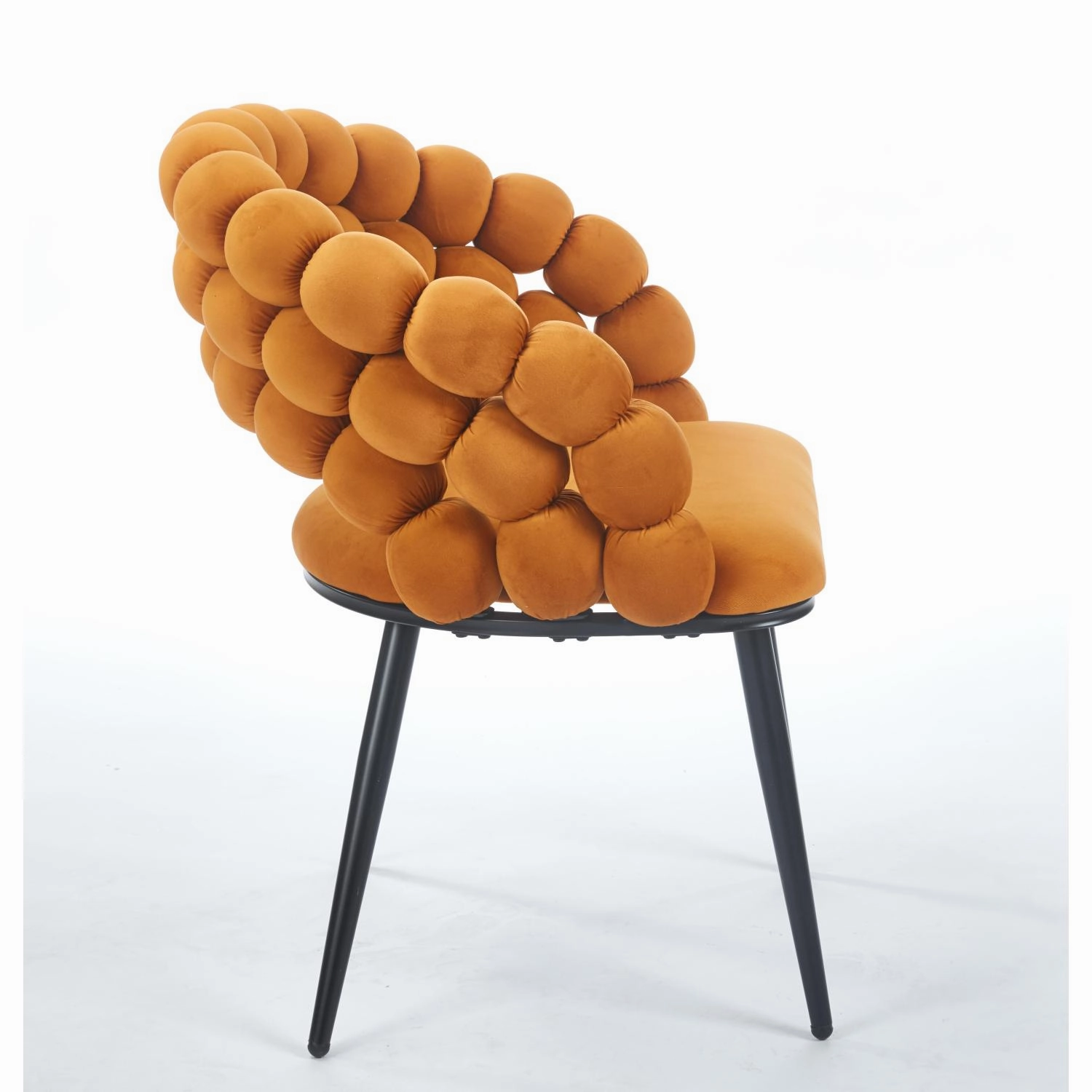 Streamdale Orange Modern Chairs (Set of 2), Golden Legs