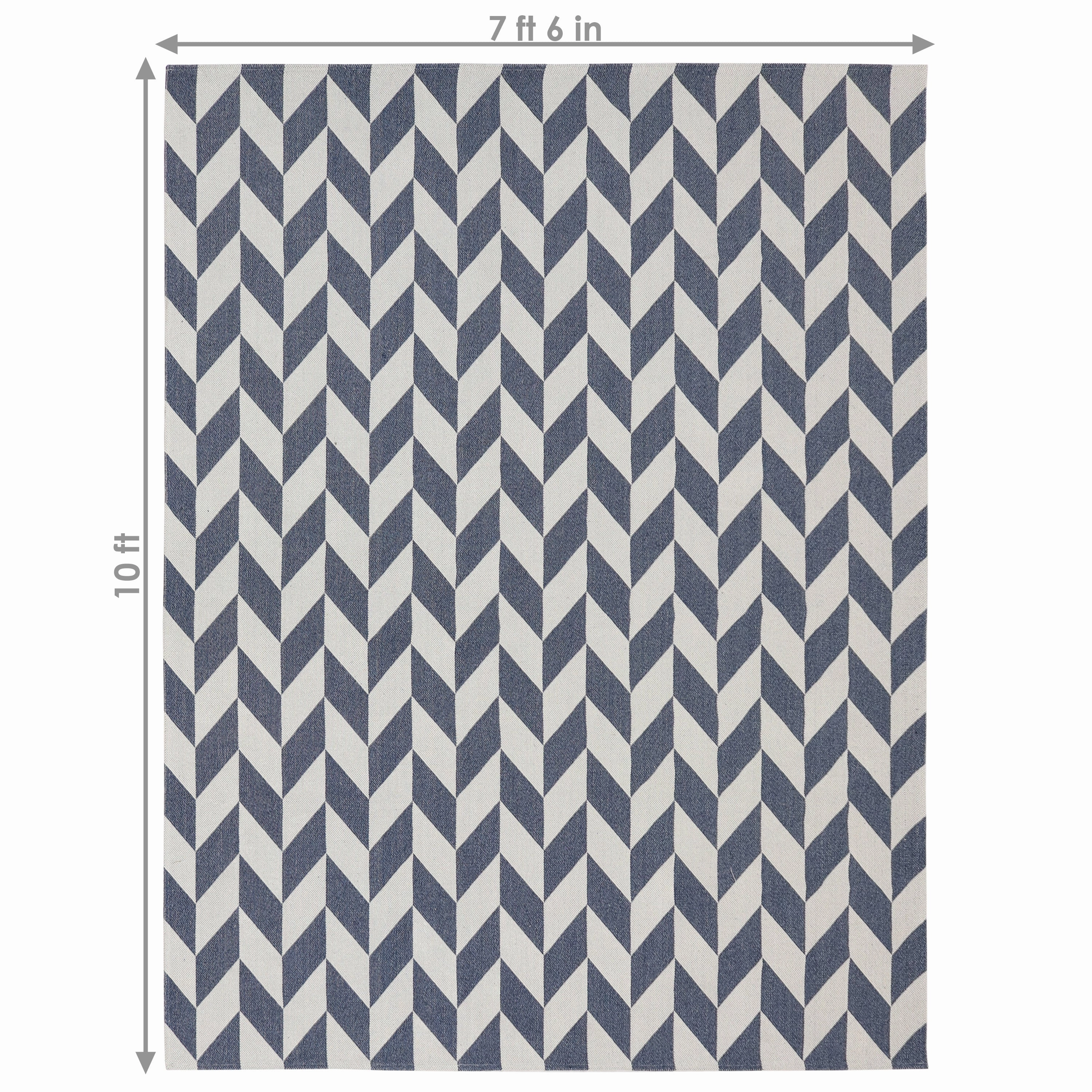 Sunnydaze Geometric Affinity Indoor Area Rug in Steel Blue - 8 Ft. x 10 Ft.