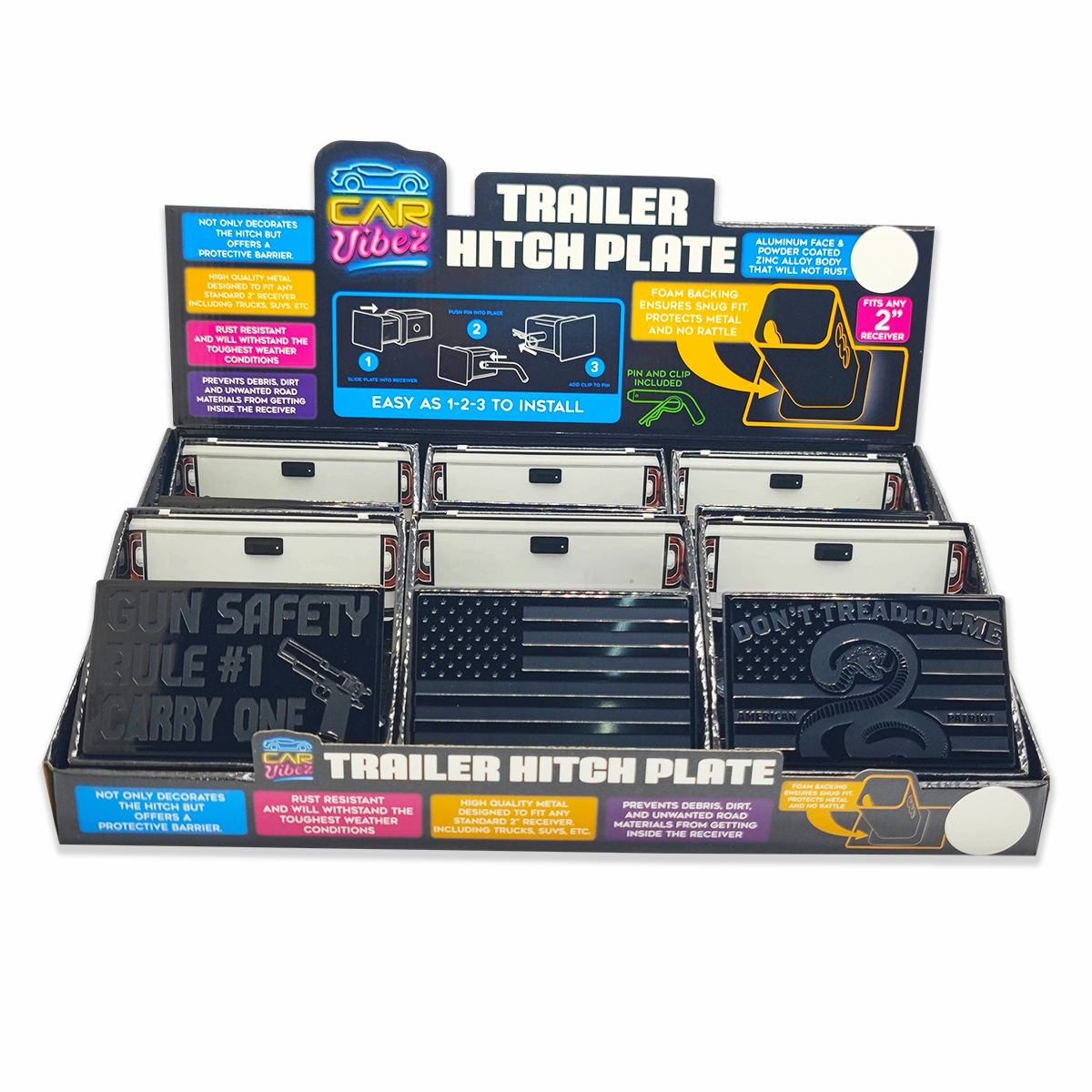 Trailer Hitch Plate Insert - 6 Pieces Per Retail Ready Display 24069